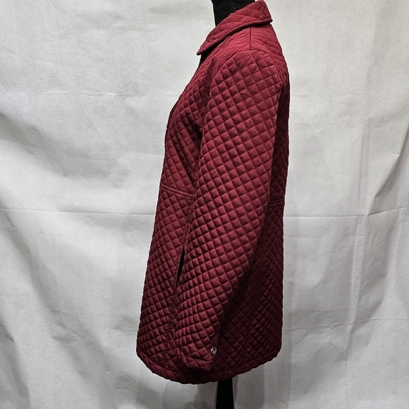 White Stag Quilted Maroon Mini Trench Jacket 100% Polyester Size S 4-6 - Picture 4 of 7